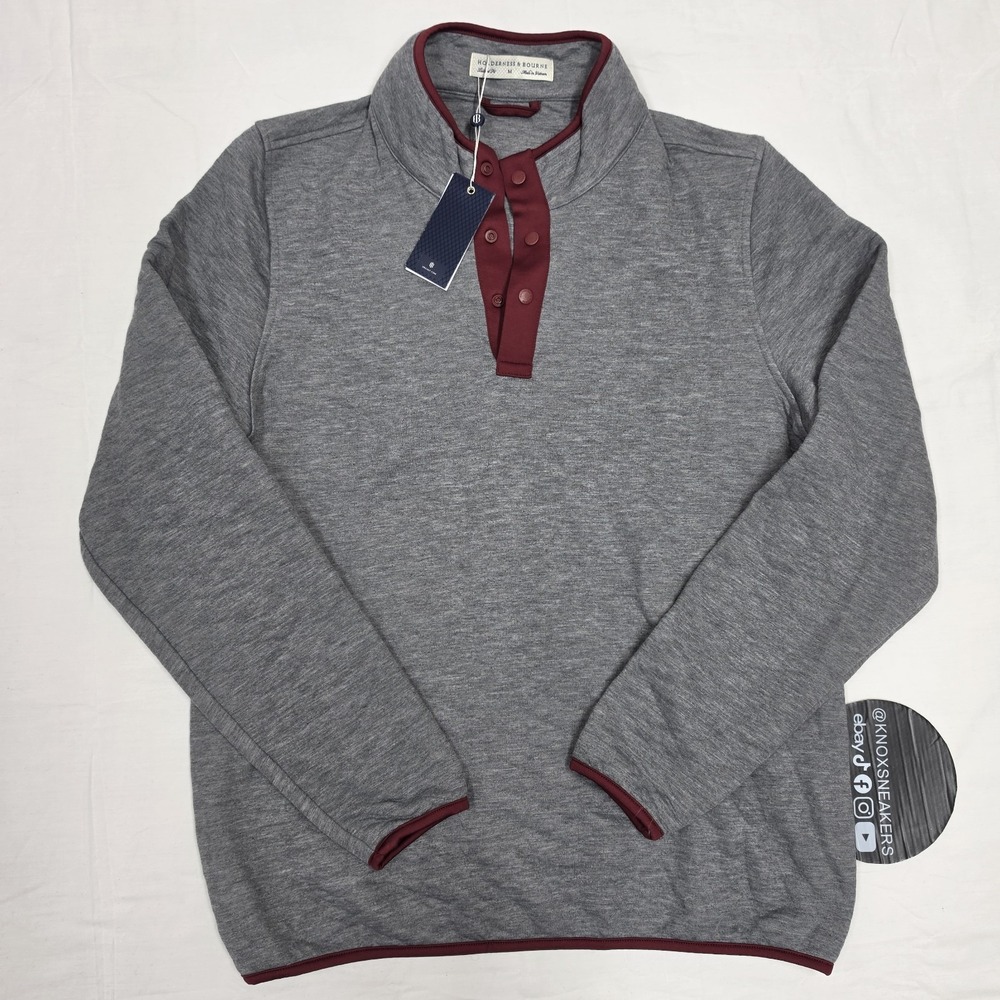 Holderness & Bourne The Sullivan Quarter Snap Pullover Grey Men's Size Medium